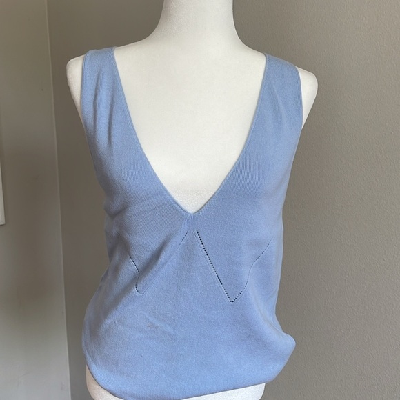Blue Ribbed Sleeveless Top Size 2X - Picture 1 of 6